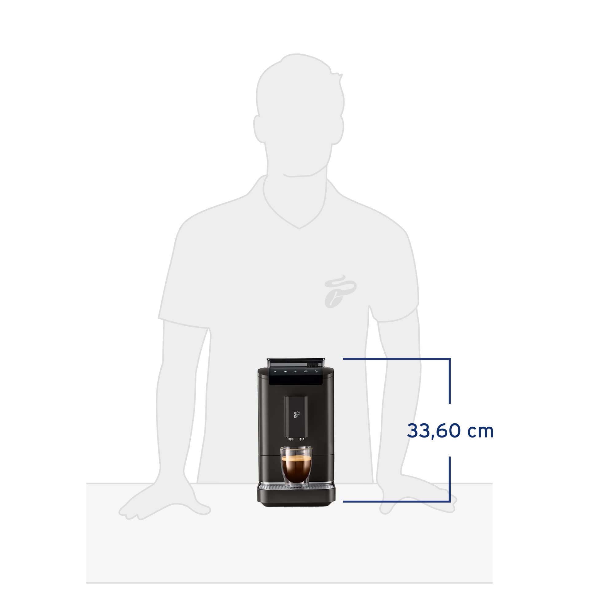 Tchibo Kaffeevollautomat Esperto2 Caffè mit 2-Tassen-Funktion, Granite Black