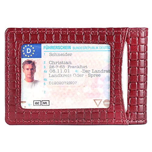 Image of Brooklyn Bridge Genuine Leather Money Clip Wallet for Men Matt VT Maroon - Premium Slim RFID Protected Wallet with Cash Clip & Multiple Card Slots, Stylish Front Pocket Design, Gift for Men