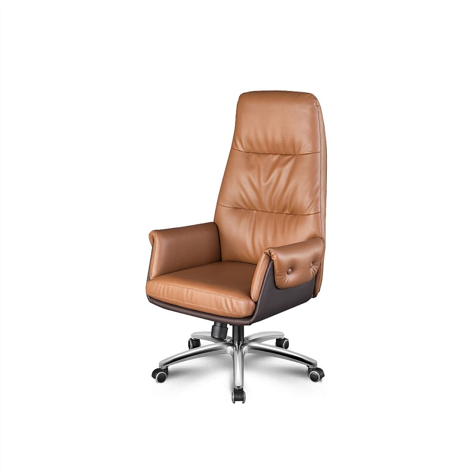 Krzesło biurowe Krzesło biurowe Ergonomiczne krzesło do gier komputerowych, Krzesła biurowe wykonawcze, Wygodny fotel szefa ze skóry bydlęcej (kolor: brązowy) Warm as ever
