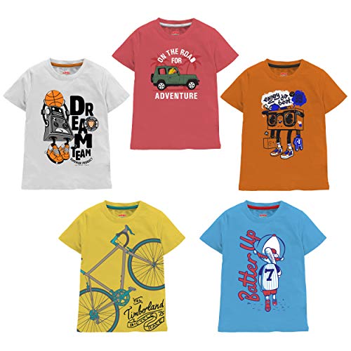 Image of ARIEL Boy's Regular Fit T-shirts (Pack of 5)