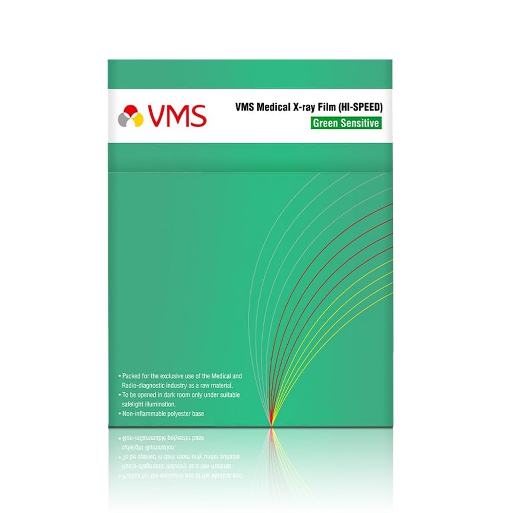 VMS HISpeed conventional Xray Medical Film Green Base Sensitive 6.5'' X 8.5'' 50 Sheets XRay Film for X Ray Imaging