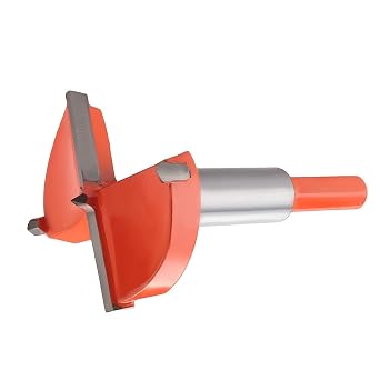 Forstner Drill Bit, 45mm Carbide Woodworking Hole Saw, Wood Drilling Cutter Boring Drill Bits with Hex Handle, for Wood, Plastic, Plywood, Orange, 1pcs