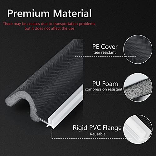 Trisiki 1 Roll V-Shaped " Q " Foam Weather Stripping + 2 Rolls High Density Weather Stripping Door Seal Strip #TOP1