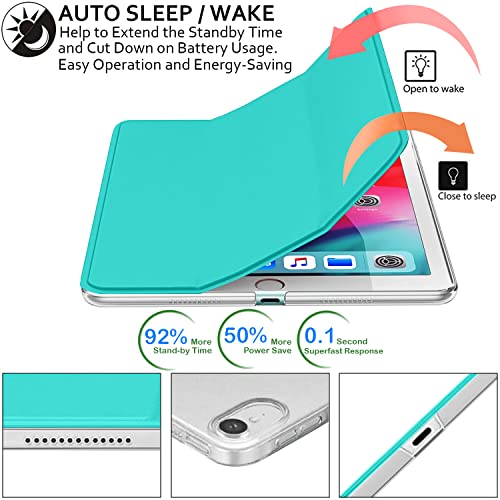 Image of DuraSafe Cases for iPad PRO 11 Inch 2018 1 Gen [ PRO 11 1st ] A1980 A1934 A2013 A1979 MTXN2HN /A MTXP2HN /A MTXR2HN /A MTXQ2HN /A MTXT2HN /A MTXU2HN /AiPad Cover with Translucent Frosted Hard Back - Green