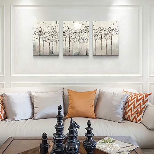 Trees And Birds Abstract Paintings Canvas Prints Wall Art For Bedroom Bathroom Wall Decor Office Artworks Pictures Wall Decorations For Living Room,3 Piece Sunrise And Sunset Modern Home Decoration #TOP3