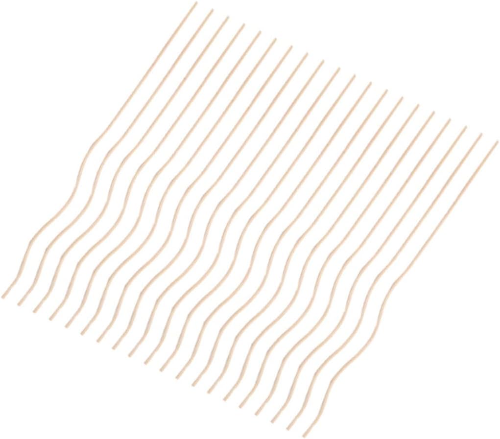 20Pcs Wavy Rattan Sticks for Essential Oil Diffuser Natural Aroma Diffuser Replacement Reeds Light Yellow Fragrance Diffuser Sticks for Home Decor