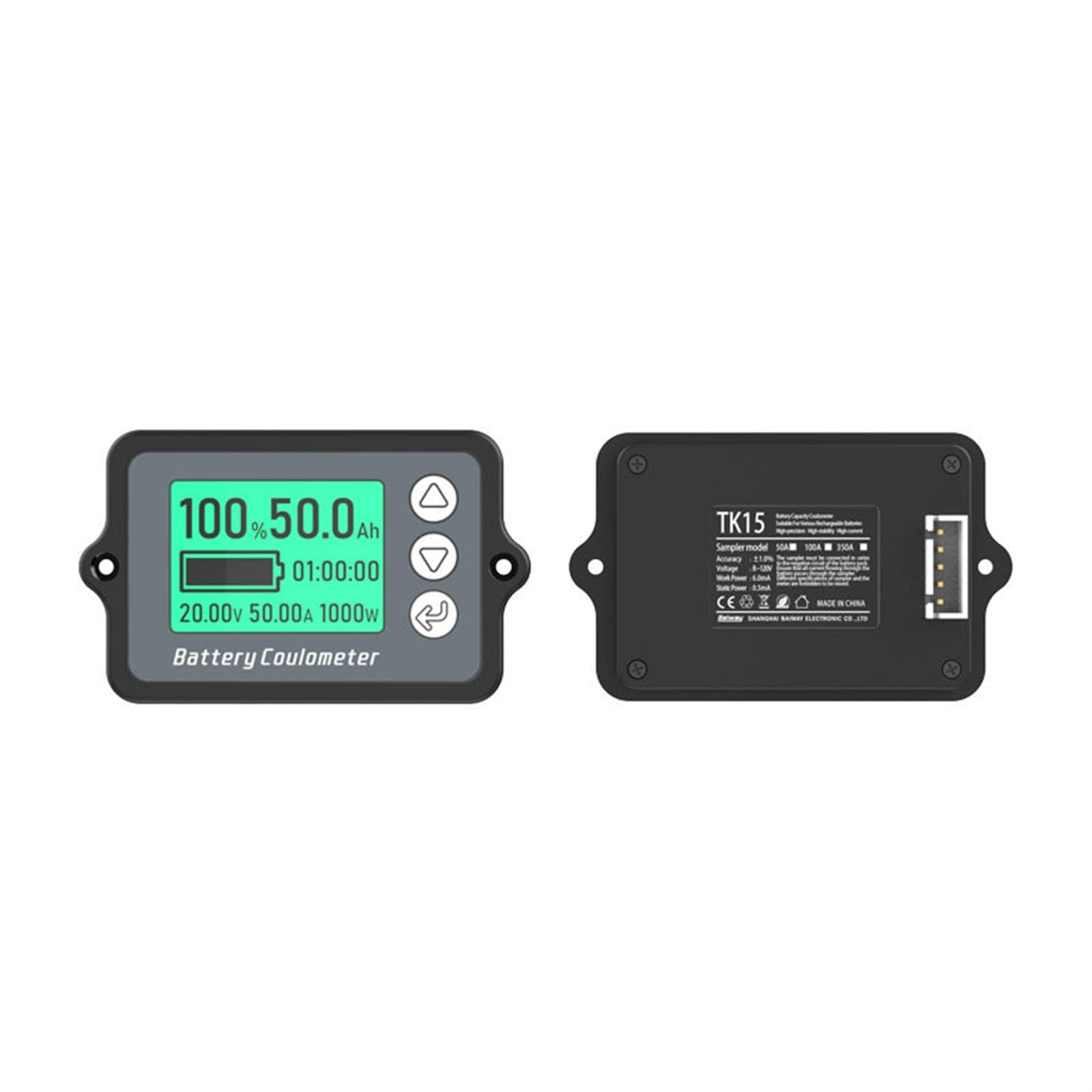 Coulomètre de Batterie TK15 80V 50/100/350A, testeur de capacité de Batterie de précision Professionnel, Moniteur de Batterie au Lithium for Voiture électrique (Color : 8-120V 100A(0-150A))