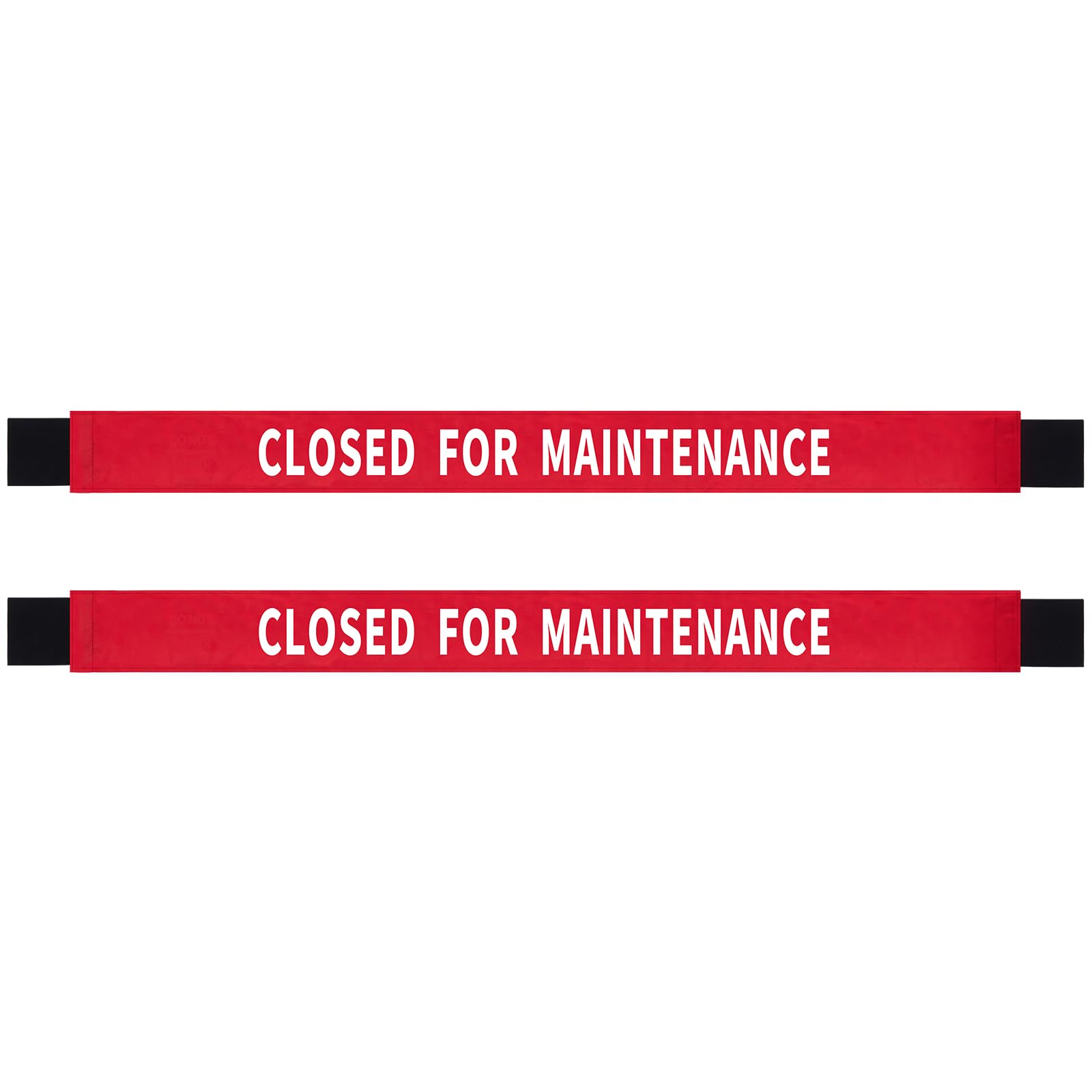Nuanchu 2 Pack Closed for Maintenance Sign with Magnetic Ends, Maintenance Work in Progress Warning Sign, Nylon Door Barricade Barrier for Restroom,