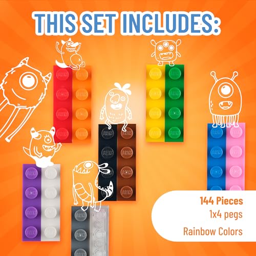 Image of Strictly Briks | Classic Briks 1x4 Flat 12 Color 144 Pieces
