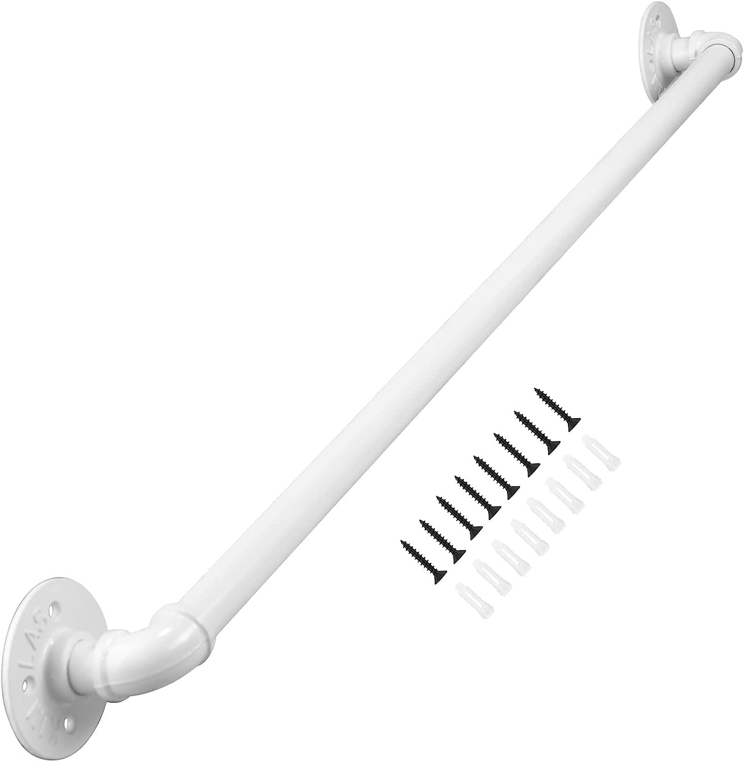 stair banister,Indoor Stairs and Outdoor Steps Railing for Disabled Elderly Kids External Outside Wall Guardrail Hand Rails Handle,white Non-Slip Wrought Iron Wall Balustrade Handrail,70CM