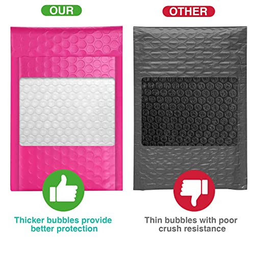 Image of Metronic Hot Pink Bubble Mailers 4x8 Inch 50 Pack Small Padded Envelopes