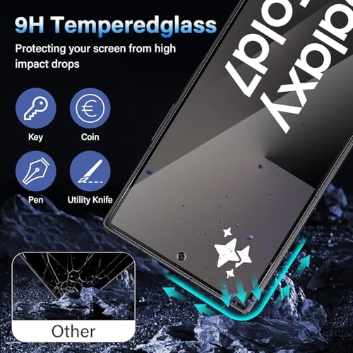 Image of (2 Pack Privacy Tempered Glass Screen Protector for Samsung Galaxy Z Fold 7 (Front Display) | 9H Anti-Spy Glass | HD Clarity, Anti-Scratch, Bubble-Free, Case-Friendly