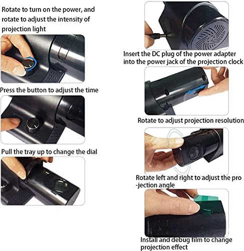 LED Projector Clock, 180° Rotatable Ceiling & Wall Clock, Adjustable Brightness, 12/24H Display, Perfect for Home, Bedroom, Office - White Time Projection