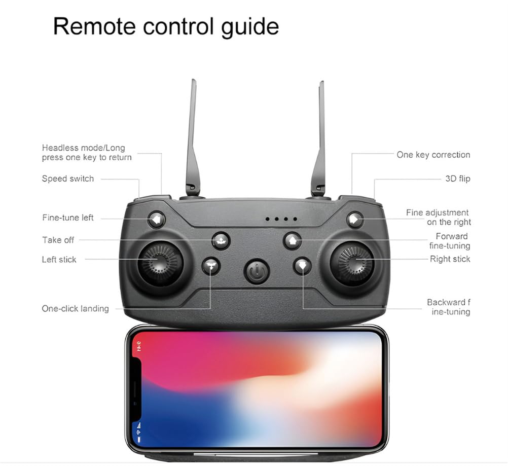 E88 Drone Aggiornato con Schermo 4K HD Fotografia Aerea Doppia Fotocamera Dron Quadricottero Pieghevole per Bambini