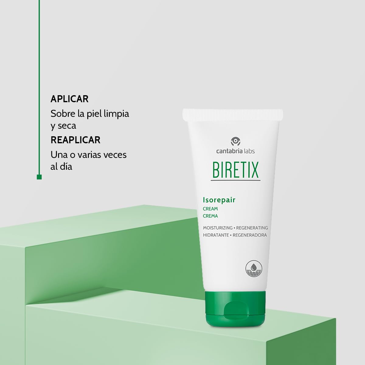 Cantabria Labs – Biretix Isorepair – Crema Reparadora, Regeneradora e Hidratante 50 ml – Restaura la Función Barrera de Pieles Sensibilizadas por Retinoides