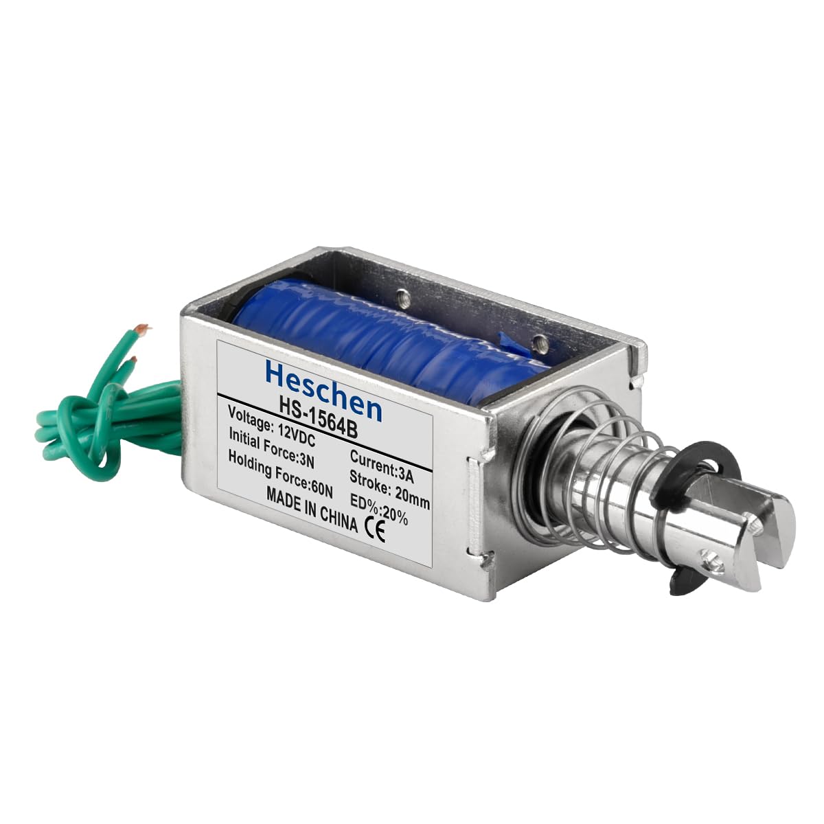 Amazon | Heschen ソレノイド電磁石 HS-1564B DC12V 3A 20mm