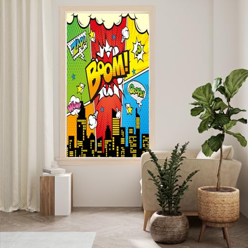 Vinilo decorativo para ventana estilo cómic años 70 23.6"x47.2" miniatura 4