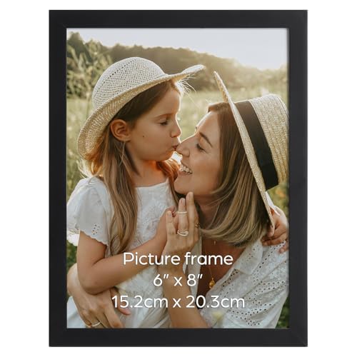 Ditwis Marco de Fotos 15x20 cm Negro, Marco Clásico Adecuado para Fotos, Cuadros y Recuerdos, Exposición Horizontal o Vertical en Pared o Mesa