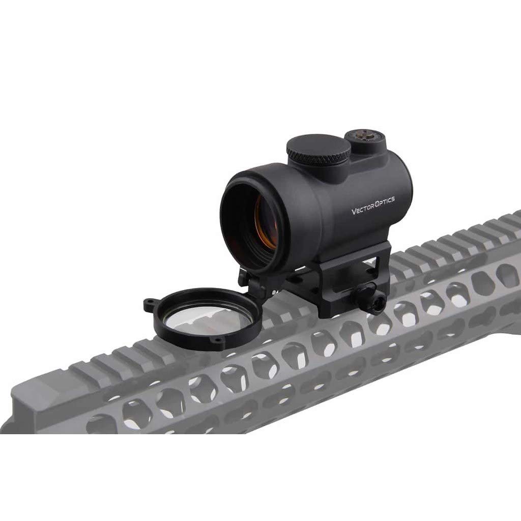 Vector Optics Centurion 1x30 Tactical Red Dot Sight Gen II with Red Illuminated Reticles, 7 Levels of Illumination, Co-Witness Picatinny QD Riser Mount Fits Onto Picatinny Rail