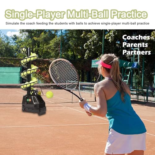 Lanciatore automatico di palline da tennis con rotazione, contiene 28 palline, perfetto per allenamenti e sessioni di pratica