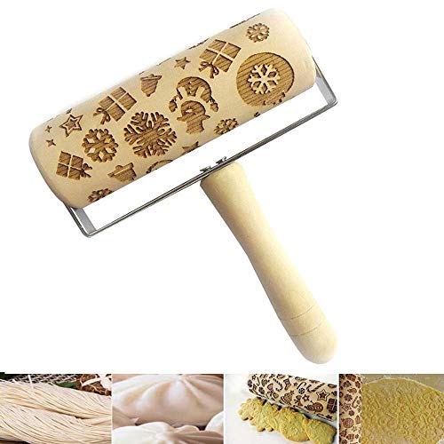 lesgos Kerstmis reliëf pastahout, 3D hout pastahout met kerstboom hert sneeuwvlok symbolen, DIY keukenhulp voor kersthema fondant cake deeg koekjes bakken decoratie