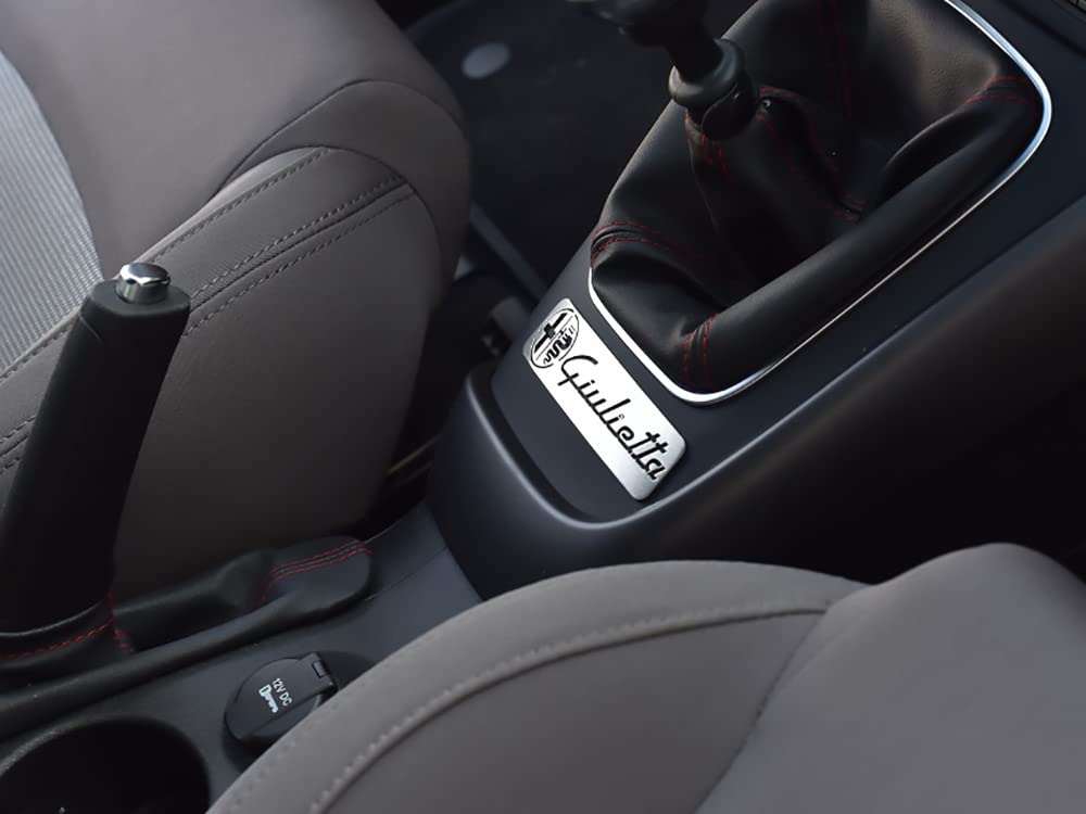 Copertura In Acciaio per Alfa_Romeo GIULIETTA - 1 Pezzo Copertura dell'emblema Targa Inox Metallo Spazzolato Interni Fatto Su Misura Decorazioni Tuning Accessori