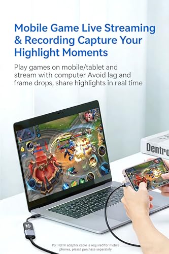Image of FORIDA 4K HDMI Video Capture Card USB Type-C | 1080P 60FPS Capture, UVC /UAC Support | HDMI to USB-C Recorder for DSLR, Camera, PS5, PS4, Switch, Laptop, Live Streaming & Recording