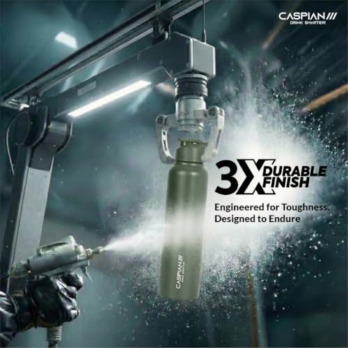 Image of Caspian Hike Stainless Steel Sipper Water Bottle 1 Ltr (Litre) for School, Fridge, Office, Gym, Home-Ideal for Adults, Men, Women, Kids, Boys, Girls-1000ml Leakproof, Rust free, Eco-Friendly, A Green