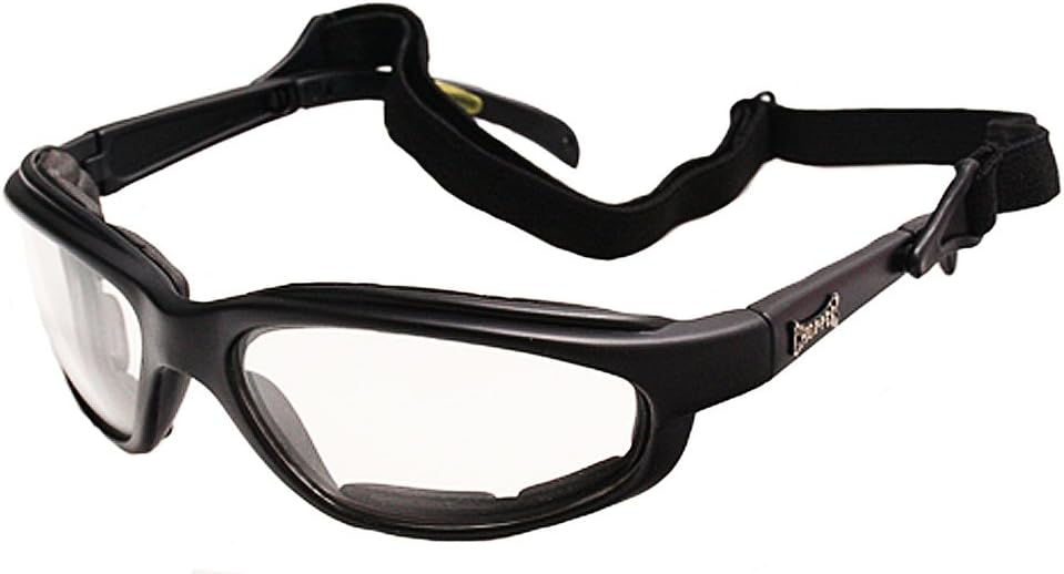 Choppers Foam Padded Clear Lens Motorcycle Sunglasses w/ Head Strap