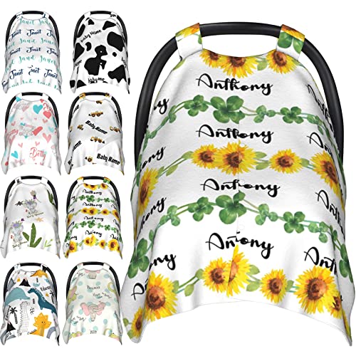Personalized Sunflower Nursing Car Seat Cover