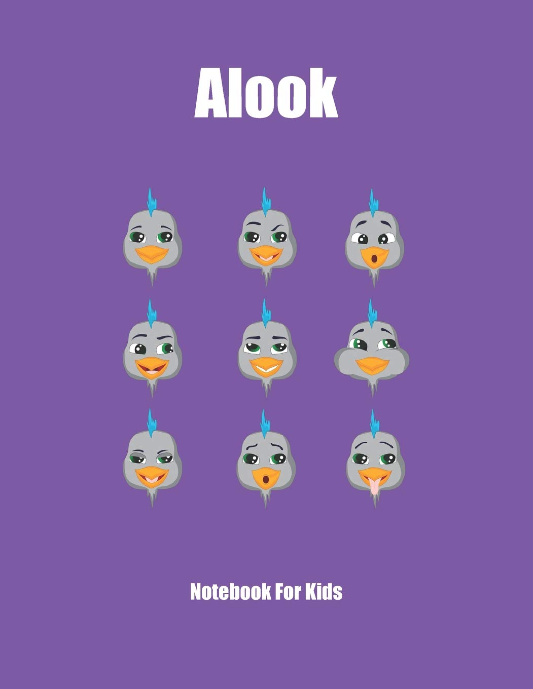 Alook Notebook For Kids: By Koolamundo, 120 Page Lined Journal for Kids, Writing and Coloring, Large Notebook, Purple