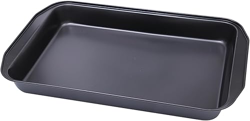 Molde para hornear rectangular grande negro de acero al carbono, molde antiadherente para tartas, molde para hornear (tamaño 16 pulgadas de largo x