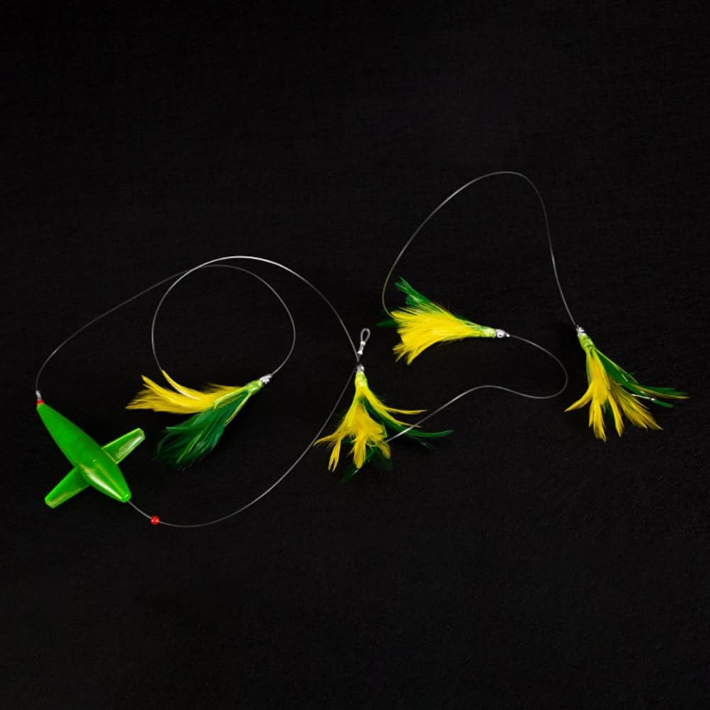 Esca da Pesca, Esca Professionale Per La Pesca Del Tonno, Piume Colorate Rigs Ganci con Gancio in Acciaio Gonna da Traina con Piume per la Pesca in Mare (Verde Scuro)