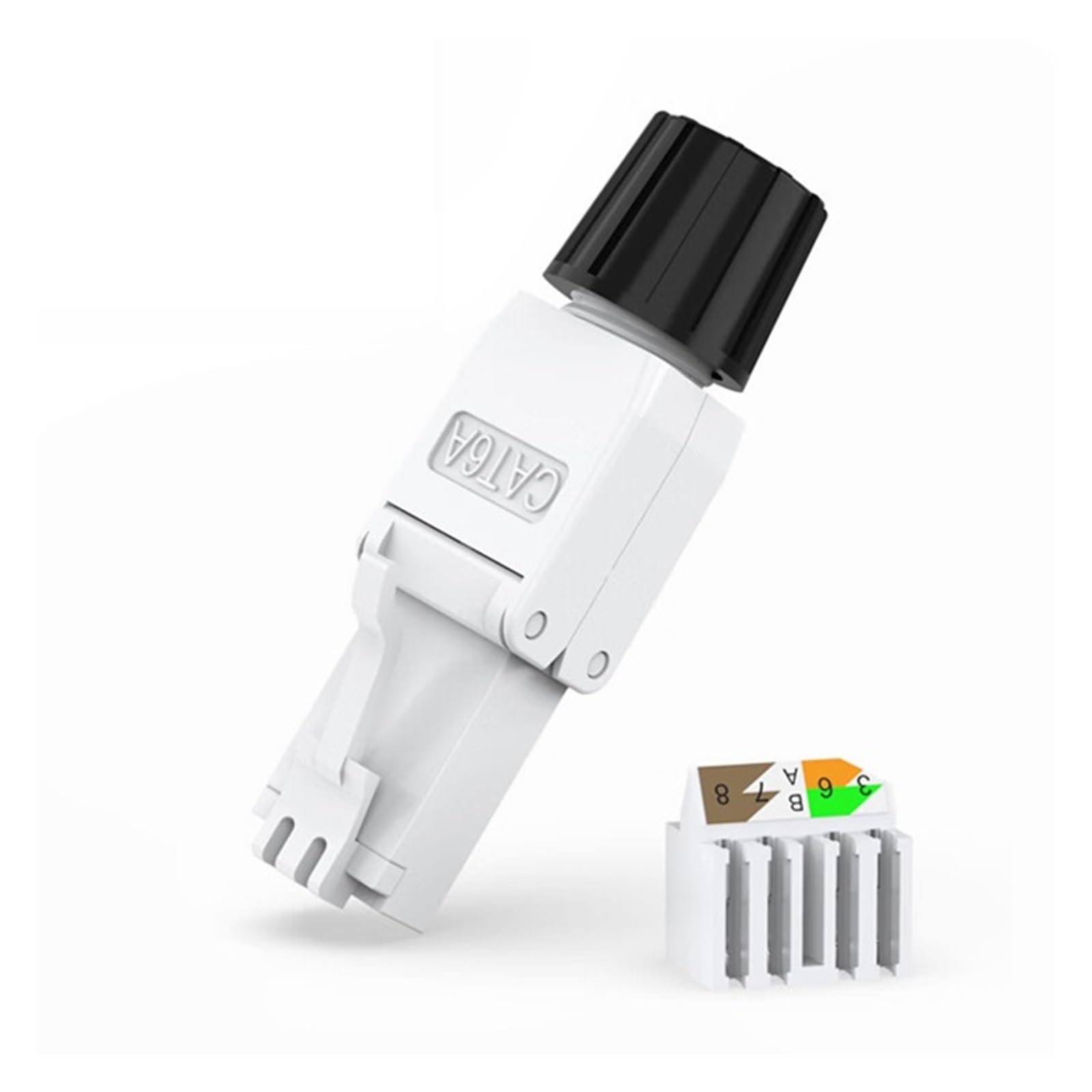 RJ45 Cat6A Cat7 Cat8 Connector Reusable Shielded Ethernet Field Modular 2000MHz 40Gbps LAN Cable 22-26AWG(CAT6A UTP)