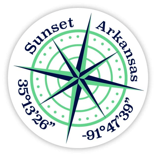 Sticker Vinilo Latitude Longitude Compass 2 Pulgadas miniatura 1
