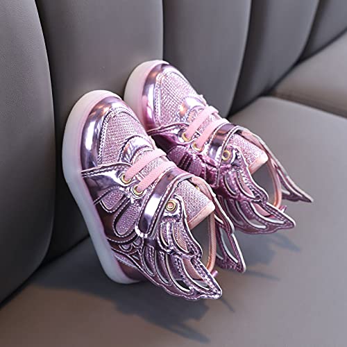 Toddler Boys Girls Led Shoes Tennis Shoes for 1﹣6 Years Children Candy Color Light up Sport Sneakers with Wing4