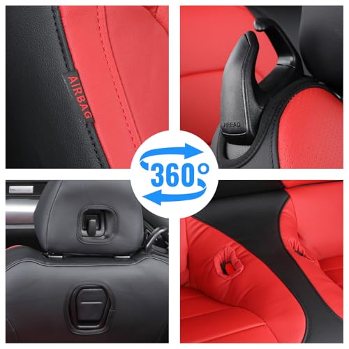 Image of Custom Car Seat Covers for Ford 2015-2026 Mustang Convertible,Faux Leather