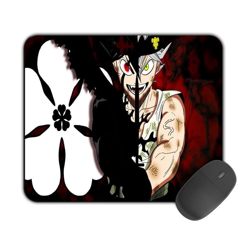 Image of Printed Design Mouse Pad Demon in Asta (200MM X 240 X 3MM) Enhance Gaming and Work Performance Comfortable and Precise Non-Slip Water Proof Black Clover Mouse Pad.