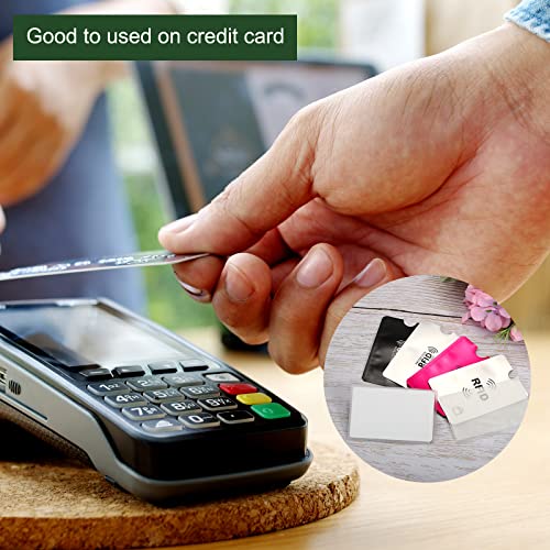 YOKIVE 10 Pcs RFID Card Holder Horizontal, Card Sleeve Slim | Scratch Resistant, Great for Business Cards, Access Cards (Rose Red, 3.62-Inch)3