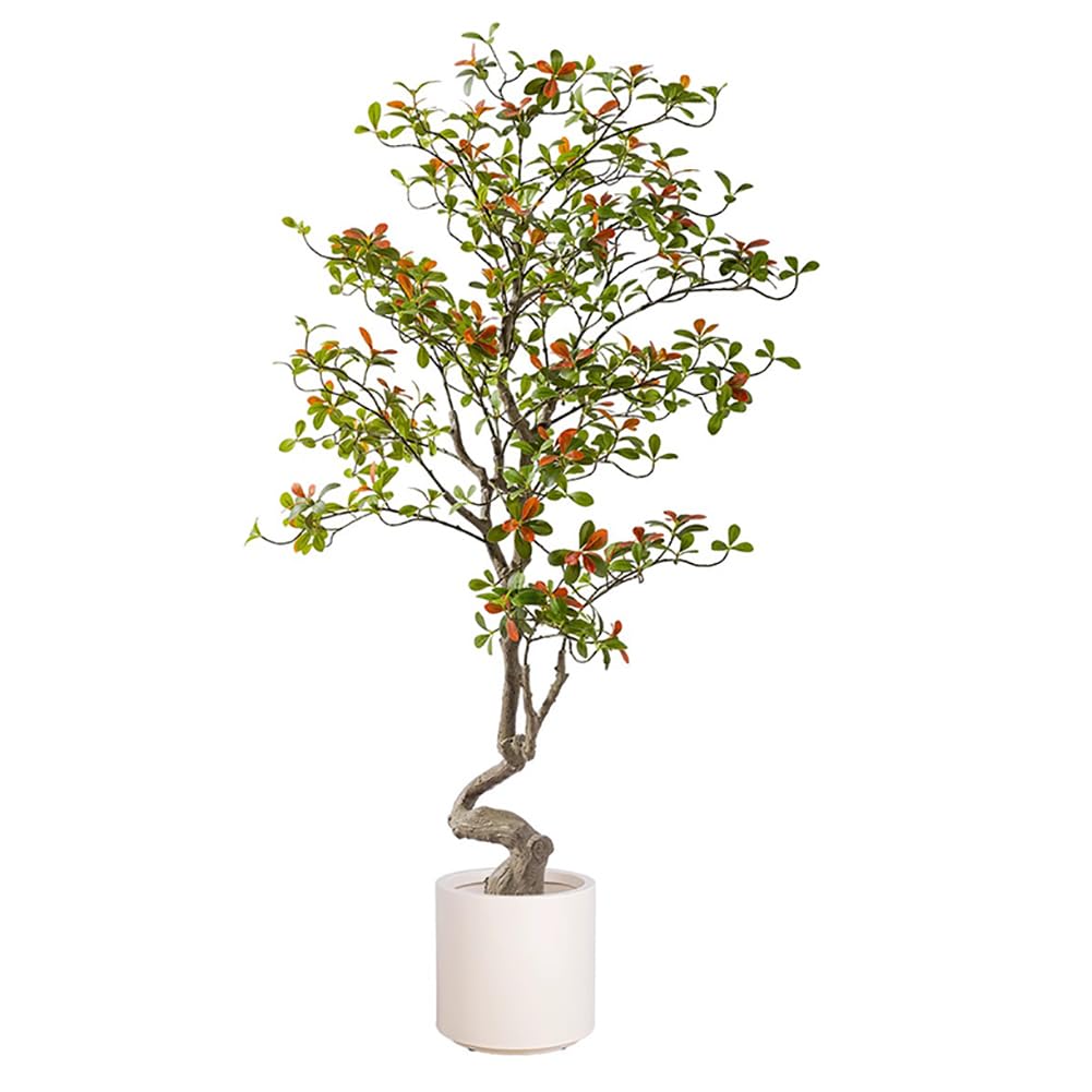 SWENEEN 180Cm High Artificial Water Stone Banyan Tree,Indoor Artificial Tree Potted Plant With Realistic Artificial Flowers,Decorative Green Artificial Tree,Tall Simulation Plant,B High 150cm
