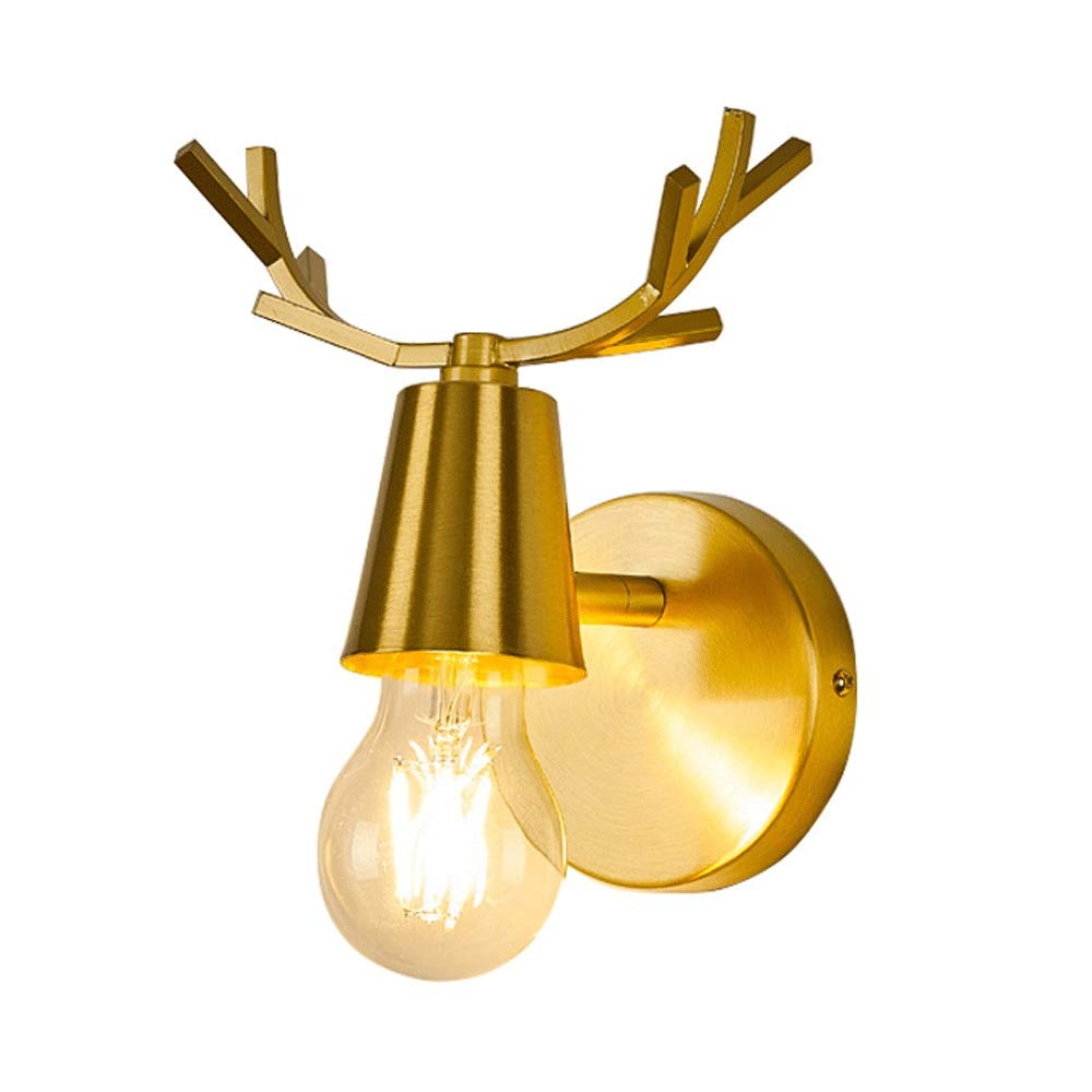 JYBNBBE Geometric Wall Light Modern Wall Lamp Brass Finish Wall Sconce Interior Wall Lights for Living Room Tv Background Wall Corridor Bedroome14 Socket,