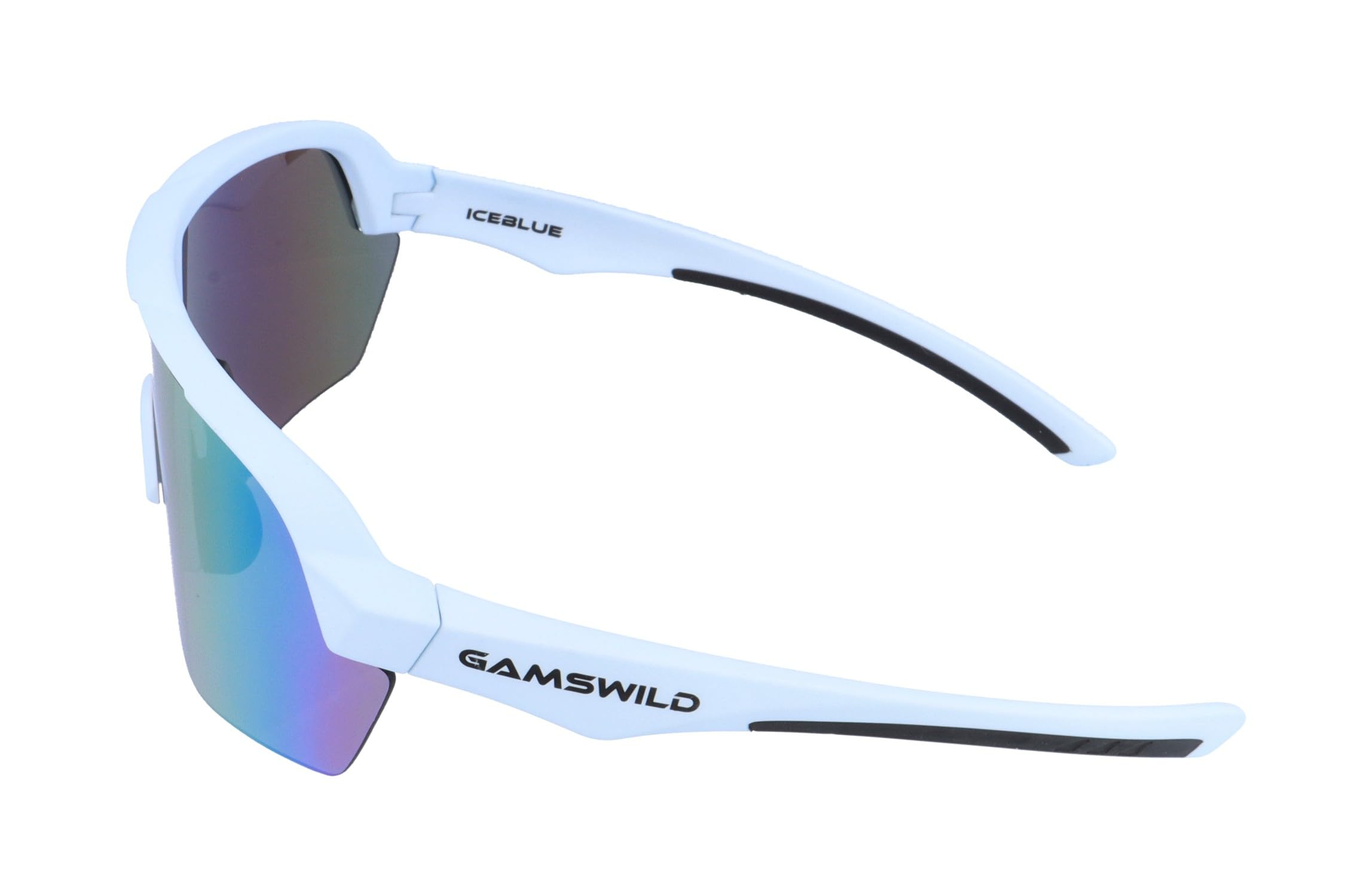 Gamswild WS7138 - Occhiali da sole modello monolastro, per ciclismo, unisex, unisex, colore bianco, rosa, bacca, blu, nero, blu ghiaccio, verde menta, verde oliva