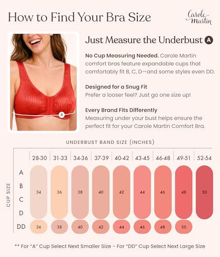 Image of Carole Martin Full-Freedom Comfort Front Closure Bra for Women, Wireless