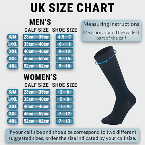 360 RELIEF 1 Pair Compression Socks for Women & Men - 15-20 mmHg Travel Flight Socks – Graduated Support - Ideal for Running, Cycling & during Maternity -S/M, Black with Laundry Bag - Image 2