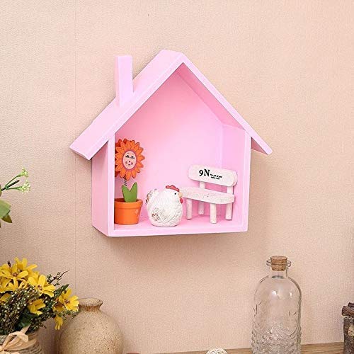 Modern Floating Wall Hanging Shelf/Wall Shelves/Rack and Shelf/Hut Shape Wall shelve for Home/Kitchen/Office/Bedroom/Living Room-Pnk
