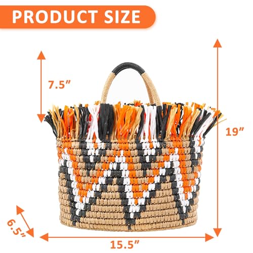 Bolso de playa grande con tassels tejido a mano miniatura 4