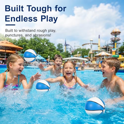 Image of 5 Pack 6 inch Mini Basketball Set - Lightweight 90g PVC Small Basketball for Toddlers Boys Girls Teenagers Floating Water Pool Basketball for Indoor Outdoor Swimming Pool Games Basketball Hoop & Goal