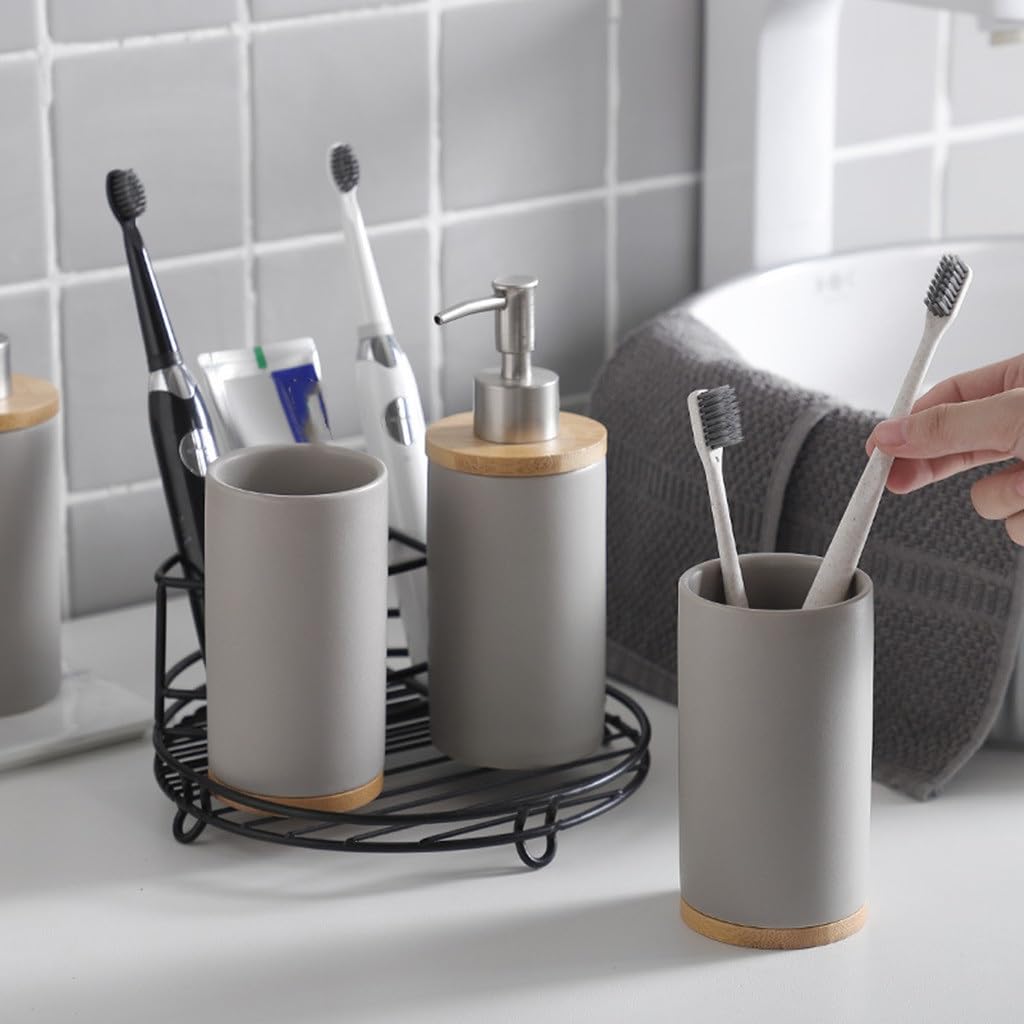 Juego de baño de cerámica con Forma de Pareja, Cepillo for gárgaras, Taza, Estante for Lavar, artículos de decoración