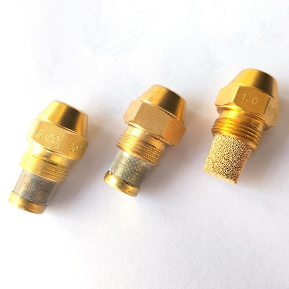 Precision Oil Nozzle for Diesel Burners 60 Degree Spray Angle with Brass and Stainless Steel Parts (0.45 60°)