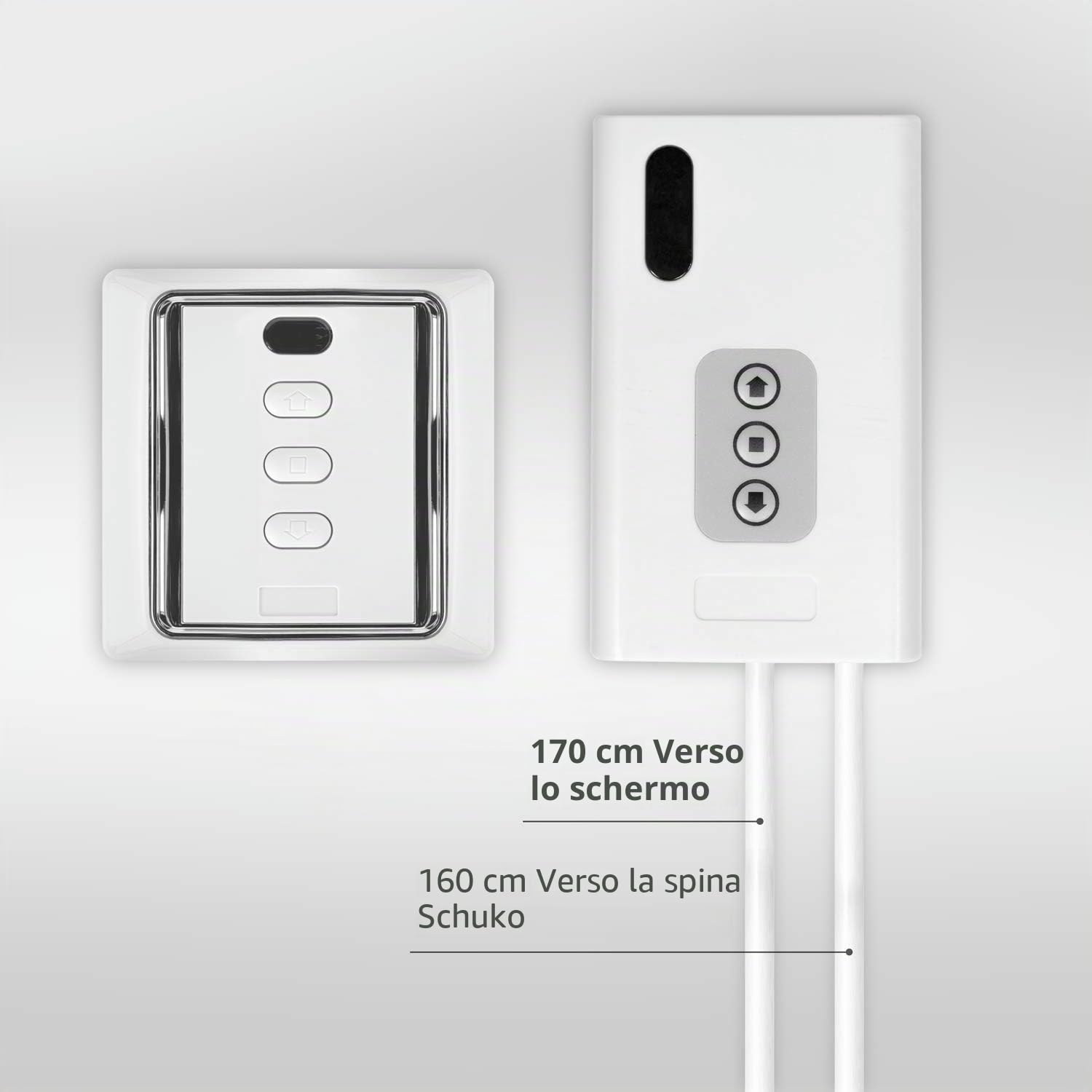 ESMART Expert CSX Schermo da incasso a soffitto 221 x 125 cm (100") 16:9 | Telecomando a infrarossi | Controllo del trigger | Schermo di proiezione del motore del proiettore elettrico per home cinema